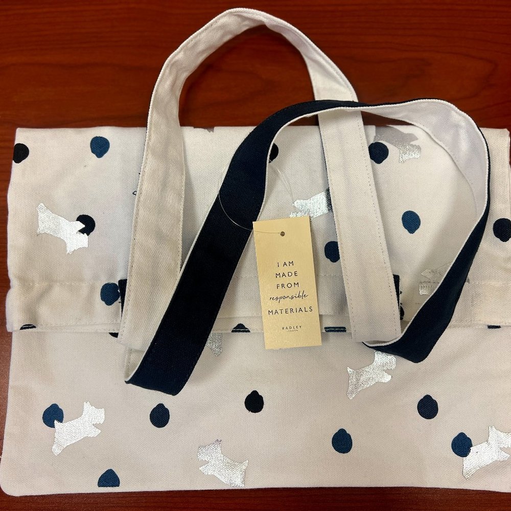 RADLEY Dotty Dog Cotton Canvas Shopper Tote Bag- NWT